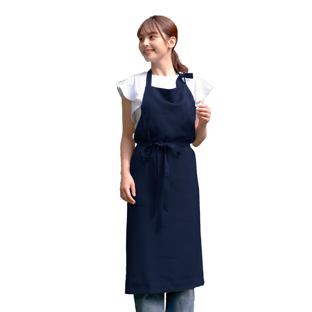 エプロン おしゃれ ロング丈 通販 ロングエプロン 前結び レディース 速乾 シワになりにくい シンプル 無地 家事 炊事 カフェ 飲食店 ユニフォーム エプロン |  | 03