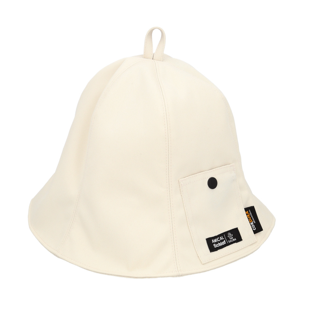 ベル型 サウナハット 通販 サウナ帽子 サウナキャップ サウナ ハット キャップ 帽子 大きめ チューリップ型 断熱性 つばが長い 深い ポケット付 ベル型 | AMICAL Schlaf | 04