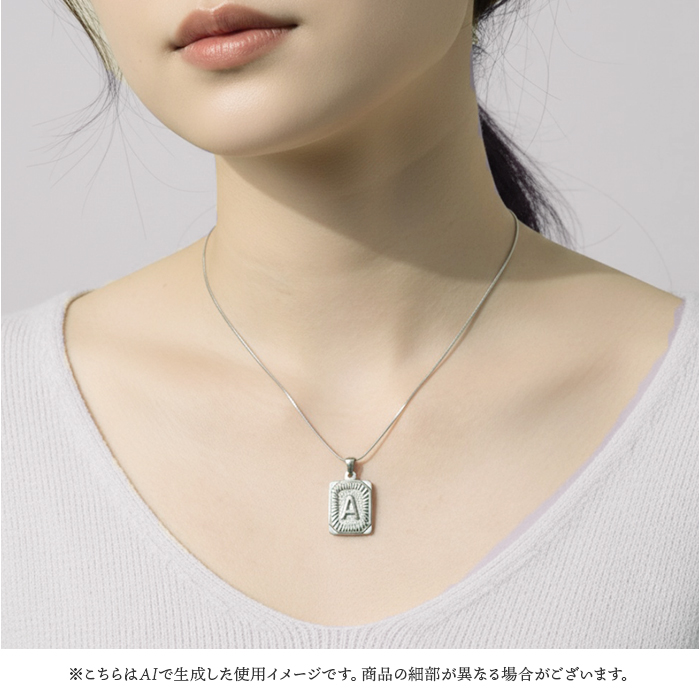 イニシャルネックレス k18 k（ファッション）（石素材：クォーツ）の