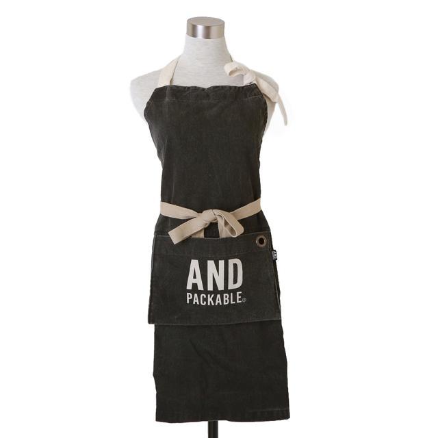 エプロン 通販エプロン おしゃれ カフェ メンズ レディース 保育士 シンプル ナチュラル 大きいサイズ フリーサイズ AND PACKABLE アンドパッカブル 折りたたみ | AND PACKABLE | 04