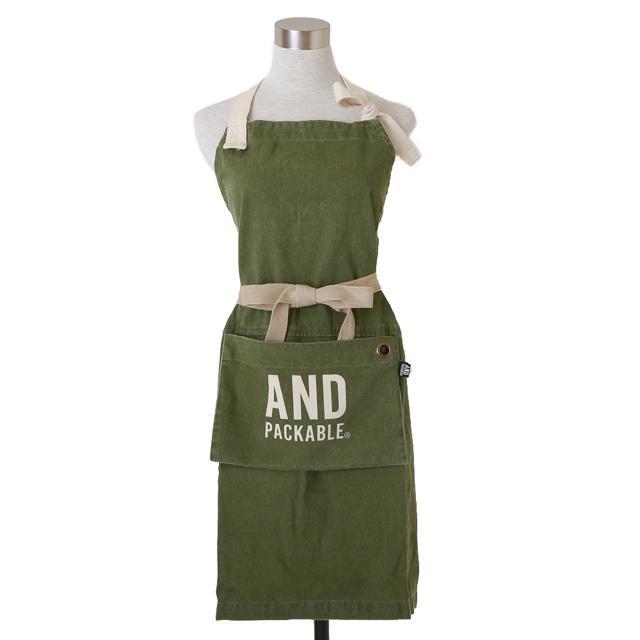 エプロン 通販エプロン おしゃれ カフェ メンズ レディース 保育士 シンプル ナチュラル 大きいサイズ フリーサイズ AND PACKABLE アンドパッカブル 折りたたみ | AND PACKABLE | 06