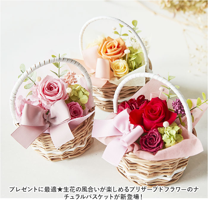 【WEB限定】 プリザーブドフラワー かご フラワー フラワーバスケット 通販 プリザーブドフラワーアレンジメント