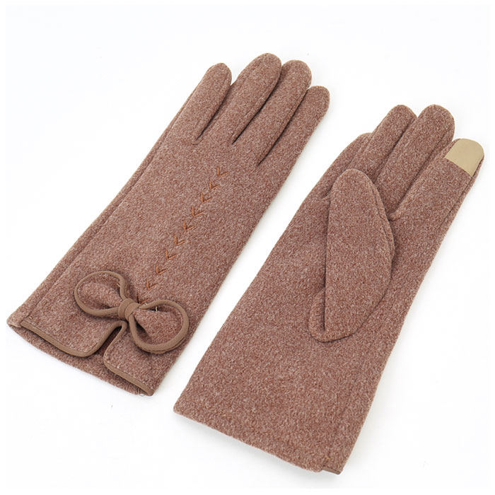 手袋 スマートフォン対応 レディース 通販 てぶくろ スマホ手袋 グローブ 防寒 防風 かわいい おしゃれ 暖かい あったかグッズ 5本指 裏起毛 リボン 無地 手袋 |  | 12