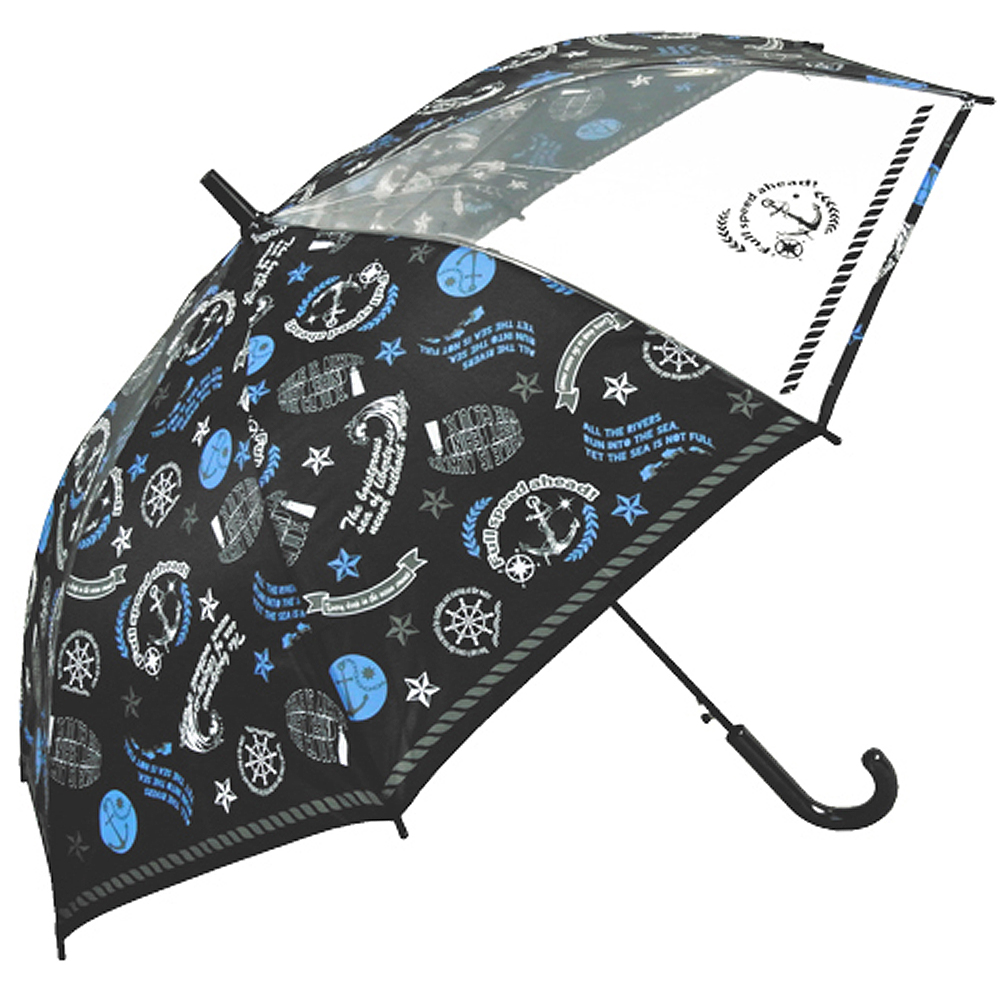子供傘 55センチ 傘 子供 55cm ジャンプ傘 キッズ 子ども  男の子 1コマ 透明窓付き こども傘 長傘 子供用 ワンタッチ 折れにくい グライファイバー骨  子供傘 |  | 04