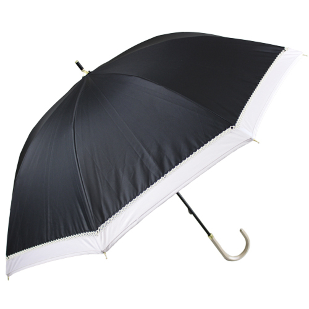 日傘 晴雨兼用 長傘 通販 晴雨兼用傘 レディース おしゃれ シンプル 大人 かわいい 遮光 UVカット 99%以上 UPF50+ 一級遮光 99.99%以上 雨晴兼用 47cm 日傘 | スカラップ | 03