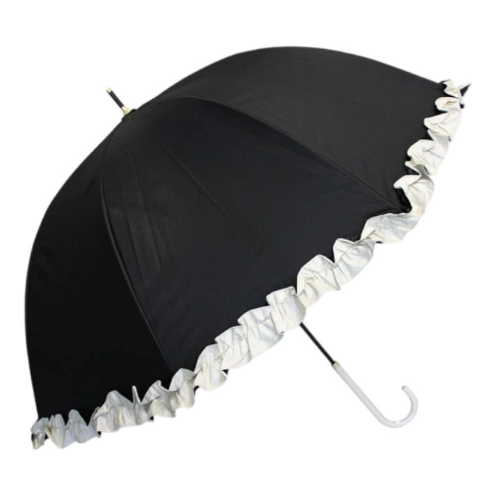 晴雨兼用傘 長傘 遮熱 レディース 通販 傘 晴雨兼用 一級遮光 日傘 雨傘 かさ カサ 55cm 55センチ 手開き ドーム型 フリル 女性 女性用 UVカット 晴雨兼用傘 |  | 01