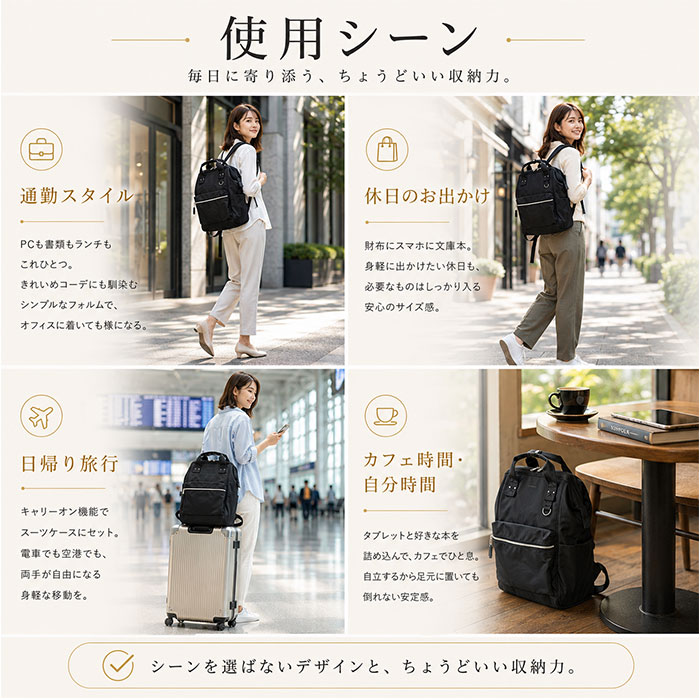 アネロ リュック anello ATB0193N 通販 リュックサック デイパック バックパック anelloリュック 口金リュック レディース 大容量 A4 通勤 通学 アネロ | anello | 19
