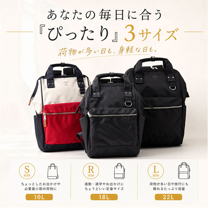 アネロ リュック anello ATB0197N 通販 リュックサック デイパック バックパック anelloリュック 口金リュック レディース 大容量 A4 通勤 通学 アネロ | anello | 18