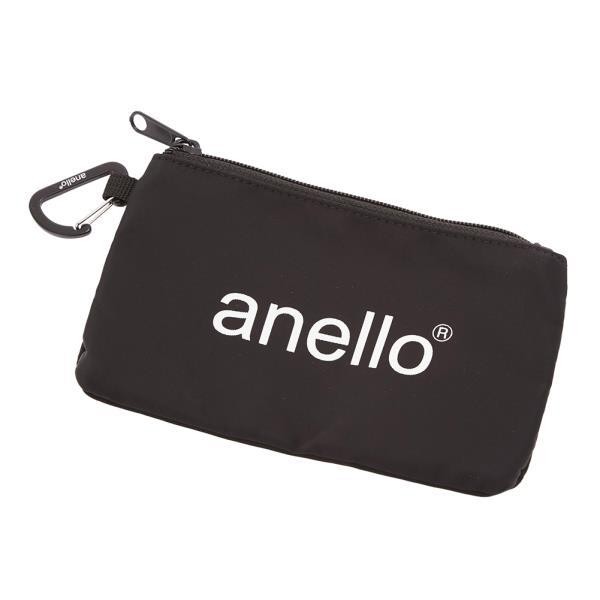 ポーチ 小物入れ おしゃれ メンズ 通販 ブランド ファスナー レディース かわいい カラビナ付き アネロ角ポーチ コインケース 小銭入れ 化粧ポーチ 黒 ポーチ | anello | 01