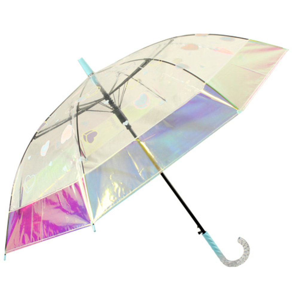 ビニール傘 子供 通販 傘 オーロラ ジャンプ傘 長傘 雨傘 オーロラビニール傘 かさ カサ 通学 レディース 女の子 女子 こども子供 キッズ 小学生 小学校 | BACKYARD FAMILY | 02