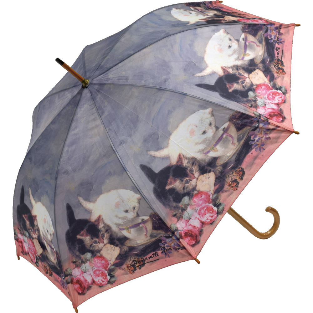 ジャンプ傘 レディース 通販 雨傘 長傘 58.5cm 約60cm ワンタッチ傘 レディース傘 傘 カサ かさ グラスファイバー 大人 名画 おしゃれ 可愛い ジャンプ傘 | ブランド登録なし | 02