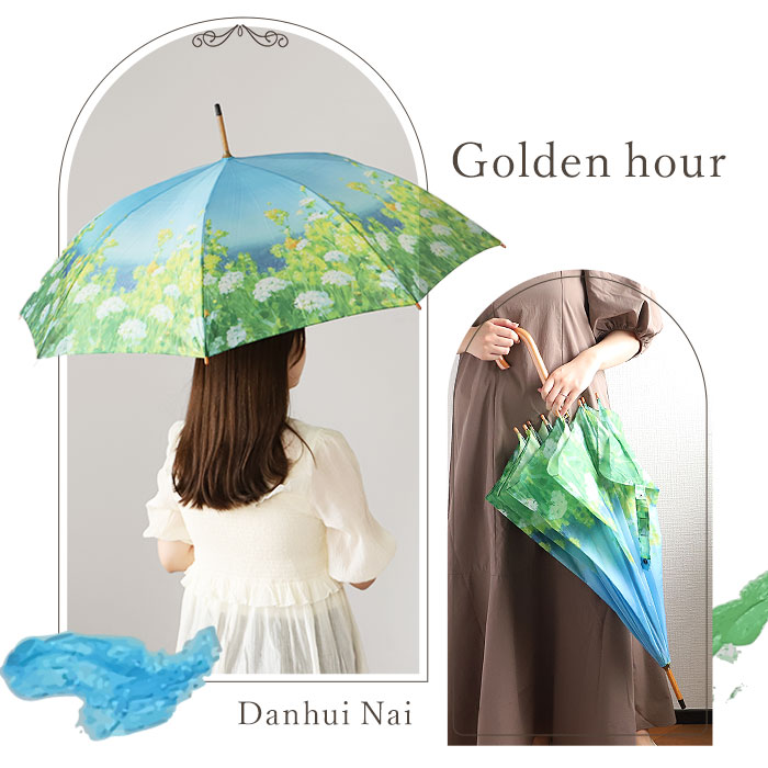 ジャンプ傘 レディース 通販 雨傘 長傘 58.5cm 約60cm ワンタッチ傘 レディース傘 傘 カサ かさ グラスファイバー 大人 名画 おしゃれ 可愛い ジャンプ傘 | ブランド登録なし | 21