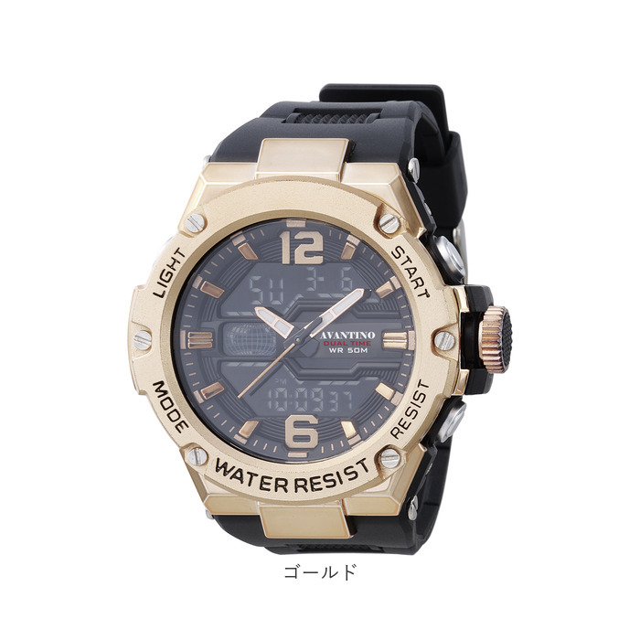 腕時計 メンズ 通販 5気圧 アナデジ 防水 ストップウォッチ ELライト アラーム カレンダー生活防水 アナログ腕時計 デジタル腕時計 カレンダー 腕時計 | AVANTINO | 14