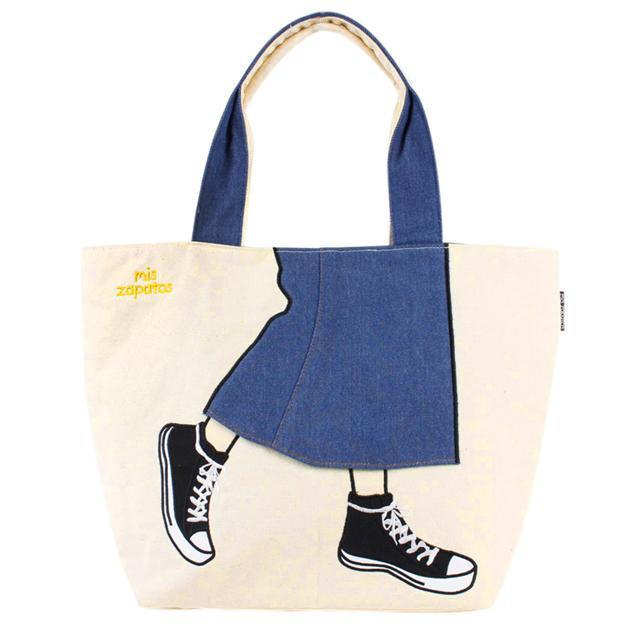 トートバッグ レディース A4 ミスサパト mis zapatos トートバック キャンバス デニム レディース おしゃれ かわいい ロングスカート柄 トートバッグ |  | 01