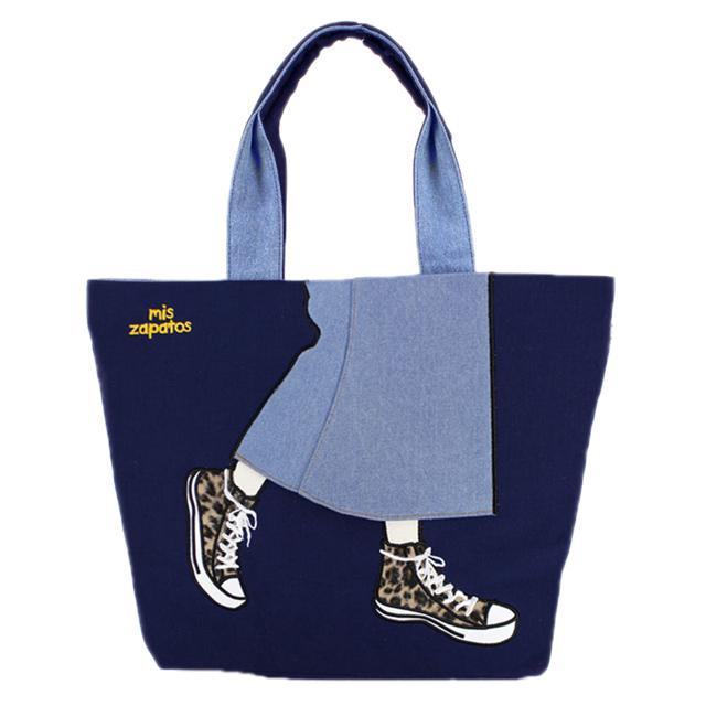 トートバッグ レディース A4 ミスサパト mis zapatos トートバック キャンバス デニム レディース おしゃれ かわいい ロングスカート柄 トートバッグ |  | 04