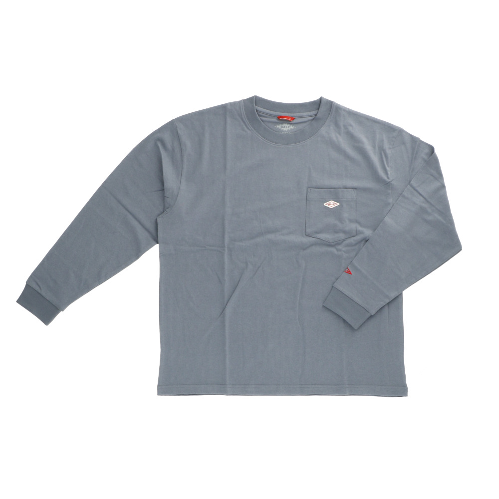 tシャツ 長袖 メンズ 通販 長袖Tシャツ ポケット トップス ワンポイント 男性 おしゃれ カジュアル シンプル クルーネック オールシーズン 通気性 重ね着 | BALL（アパレル） | 04