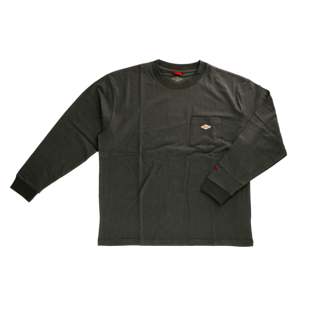 tシャツ 長袖 メンズ 通販 長袖Tシャツ ポケット トップス ワンポイント 男性 おしゃれ カジュアル シンプル クルーネック オールシーズン 通気性 重ね着 | BALL（アパレル） | 05