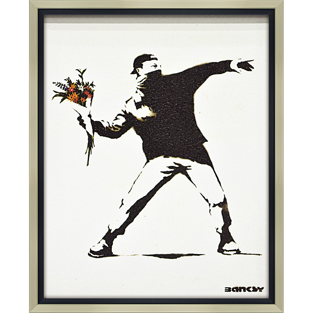 額装品/Flower Bomber（バンクシー） バンクシー 絵 通販 フラワーボンバー 約 43cm × 53cm Flower