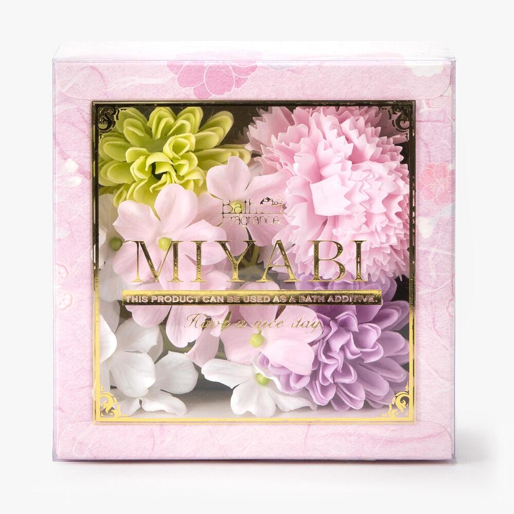 ソープフラワー ボックス 通販 入浴剤 和 バスフレボックス MIYABI S バスフレグランス 花の形 花びら 造花 ギフト 石鹸 せっけん プチギフト ソープフラワー | ブランド登録なし | 01