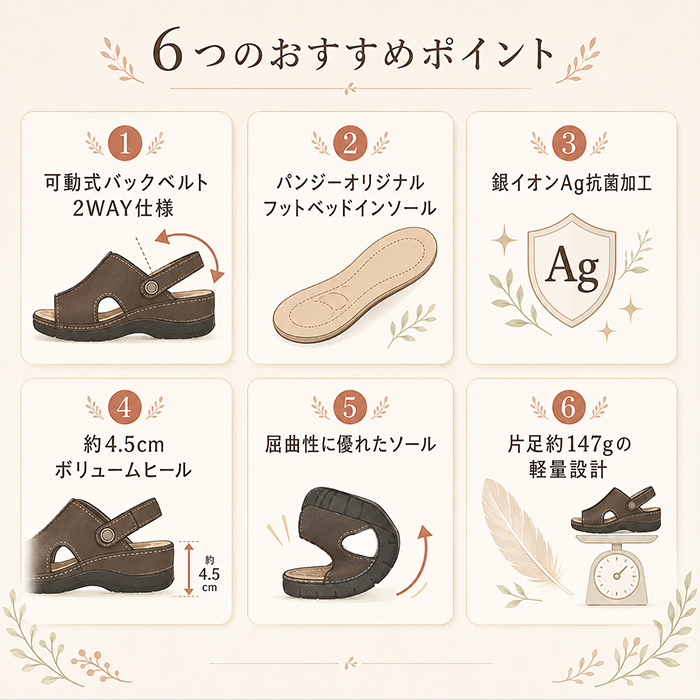 Pansy パンジー サンダル バックストラップ レディース 通販 バックストラップサンダル バックベルトサンダル レディースサンダル シューズ 靴 | PANSY | 06