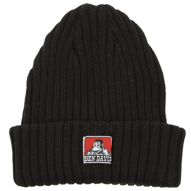 ニット帽 メンズ レディース ブランド リブ編み ニットキャップ 帽子 おしゃれ 秋冬 コットン 厚手 シンプル ロゴ ワッペン BEN DAVIS ベンデイビス 正規品 | BEN DAVIS | 01