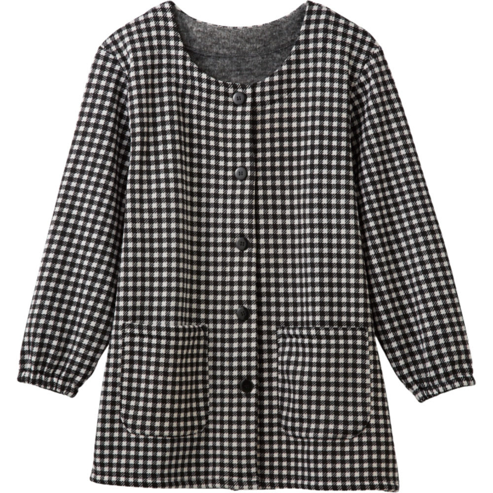 割烹着 暖かい 裏起毛 通販 かっぽう着 スモック 前開き 大人 エプロン レディース 長袖 袖付き あったか 秋 冬 秋冬 防寒 冬用 セルヴァン お尻 隠れる |  | 02