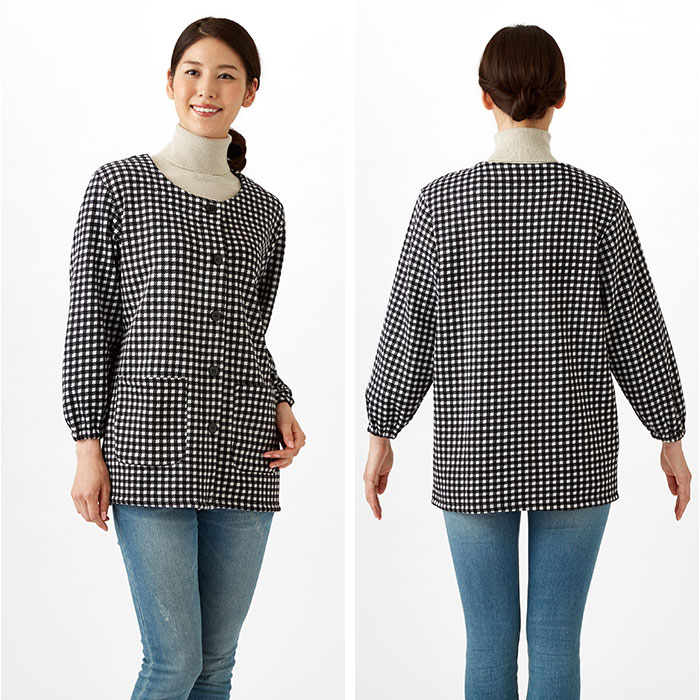 割烹着 暖かい 裏起毛 通販 かっぽう着 スモック 前開き 大人 エプロン レディース 長袖 袖付き あったか 秋 冬 秋冬 防寒 冬用 セルヴァン お尻 隠れる |  | 14