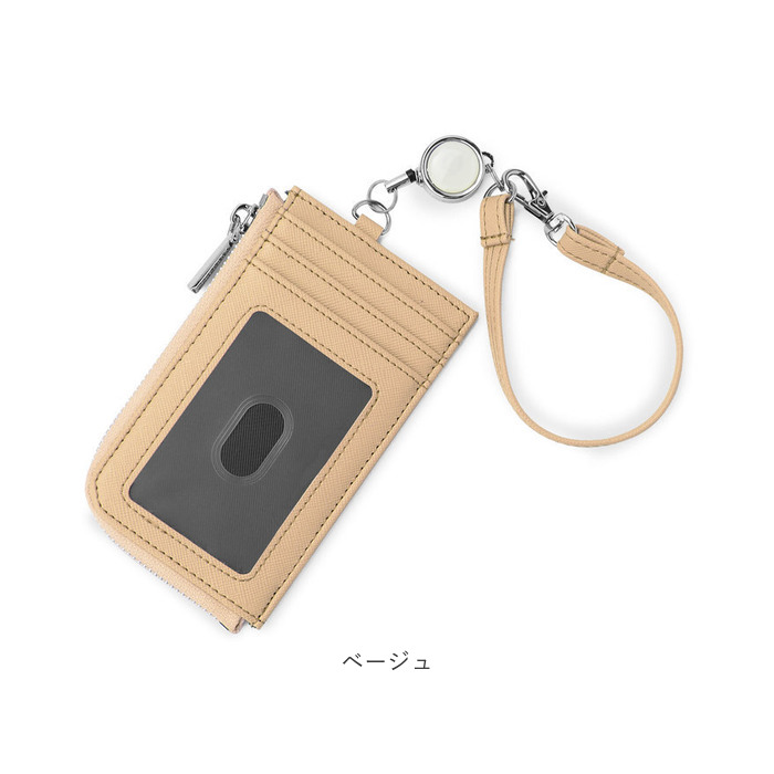 パスケース リール付き 通販 Blanc Pomm コインケース 小銭入れ キーケース ミニ財布 お財布 ミニウォレット 定期入れ コンパクト 合皮 パスケース | Blanc Pomme | 19