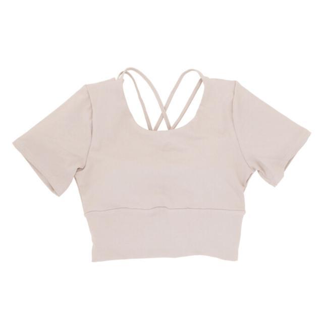 ヨガウェア トップス カップ付 通販 半袖 ブラトップ インナー シャツ フィットネスウェア ランニング ジョギング おしゃれ かわいい ヨガウェア | BACKYARD FAMILY | 02