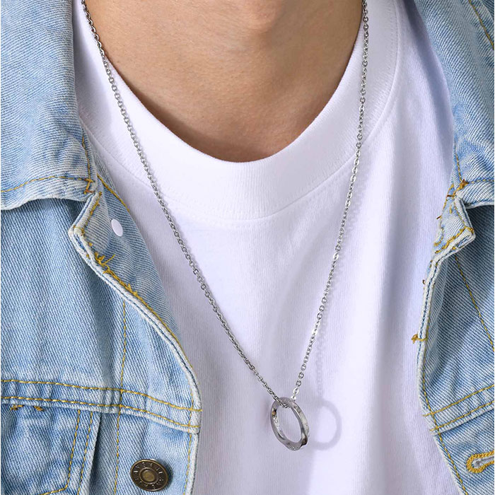 ネックレス メンズ 通販 ステンレスネックレス リングネックレス メンズネックレス ペンダント アクセサリー 男性 女性 シンプル カジュアル ひねり ネックレス |  | 10