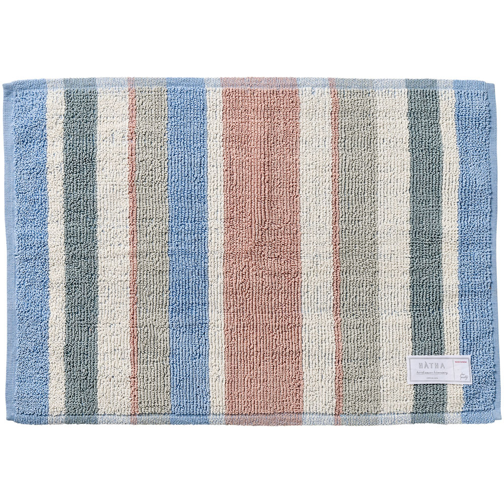 バスマット 通販バスマット かわいい おしゃれ カラフル シンプル ストライプ バイカラー 手織り仕様 綿 コットン100% Sally サリー Armi アルミ 足ふきマット |  | 04