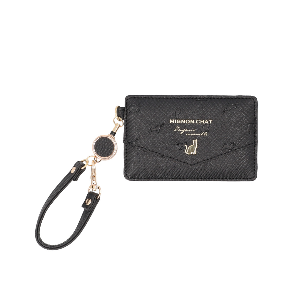 パスケース リール付き 動物 ネコ 通販 リール付きパスケース 定期入れ 定期ケース ICカードケース リールストラップ リール ストラップ アニマル 猫 ねこ | BACKYARD FAMILY | 02