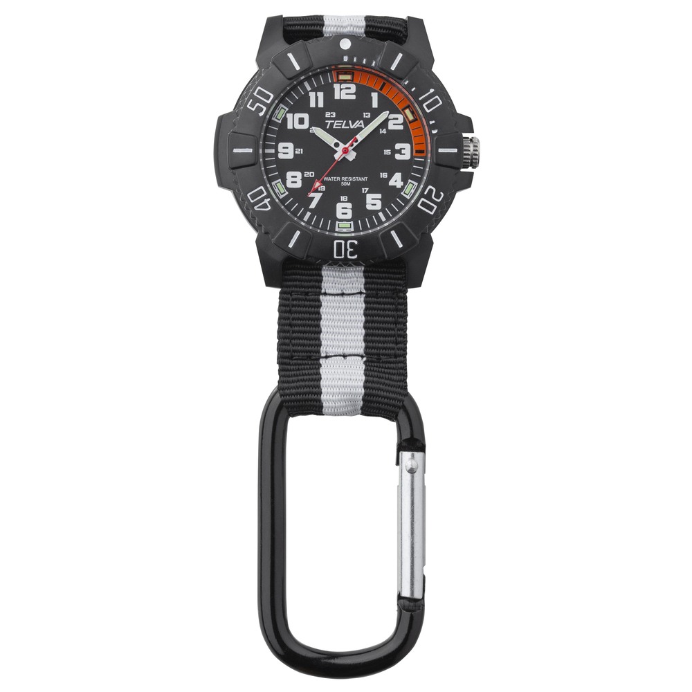 カラビナ 通販カラビナ 時計 カラビナウォッチ ハングウォッチ ハンギングウォッチ アナログウォッチ アナログ時計 アナログ 防水 5気圧防水  カラビナ | TELVA | 01