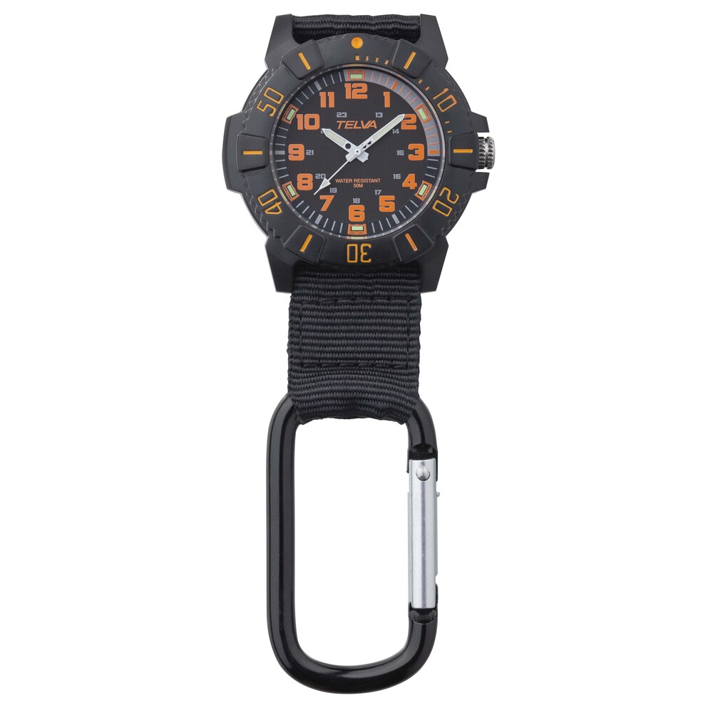 カラビナ 通販カラビナ 時計 カラビナウォッチ ハングウォッチ ハンギングウォッチ アナログウォッチ アナログ時計 アナログ 防水 5気圧防水  カラビナ | TELVA | 01