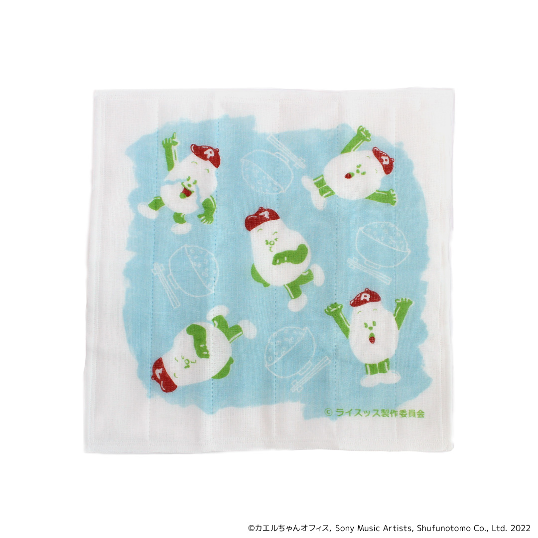 ライスッス グッズ 通販 日本製 かや生地 ふきん 布巾 蚊帳生地ふきん 蚊帳生地布巾 手拭き おてふき 台拭き 台ふきん 綿100% キャラクター ライスッス |  | 03
