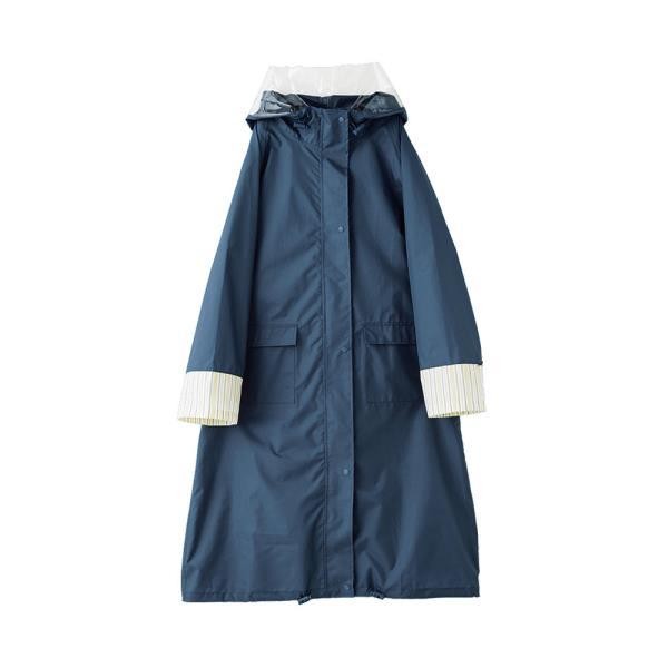 レインコート レディース おしゃれ 通販 ロング 長め 自転車 はっ水 撥水 ポンチョ ママ 通学 通勤 シンプル 無地 ブランド 大人 かわいい 雨の日 レインコート | カミオジャパン | 01