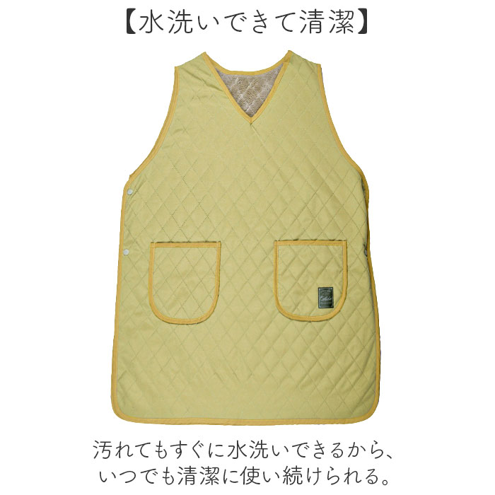 エプロン 裏ボア 通販 かぶりエプロン 前掛け 作業着 あったか 防寒 暖かい おしゃれ レディース 保育士 かわいい 可愛い 冬 秋冬 冬用 キルティング エプロン |  | 10