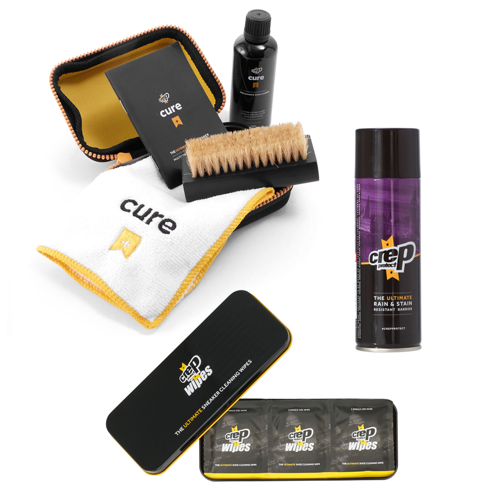 靴磨きセット 通販 シューケア 3点セット 防水スプレー クリーニングワイプ シューズケア スニーカー お手入れ クリーナー シューケア クロス 靴磨きセット | CREP PROTECT | 01