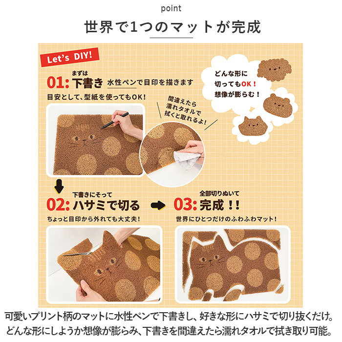 カット できる マット 通販 玄関マット テラスマット ふわふわマット チョキチョキマット 敷物 フワフワマット カットできる 自分でカットできる 小さめ カット | BACKYARD FAMILY | 10