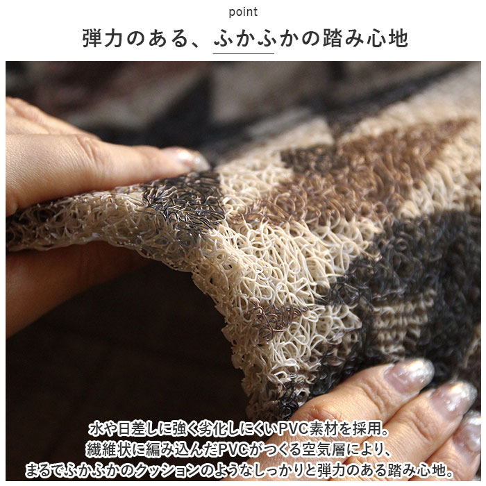 玄関マット 屋外 通販 ふかふか テラスマット 87×33cm ドアマット PVCマット エントランスマット マット 玄関まっと キャンプ テント前 洗える 玄関マット | ブランド登録なし | 05