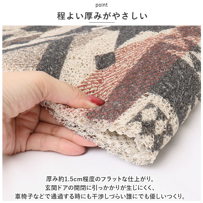 玄関マット 屋外 通販 ふかふか テラスマット 87×33cm ドアマット PVCマット エントランスマット マット 玄関まっと キャンプ テント前 洗える 玄関マット | ブランド登録なし | 09