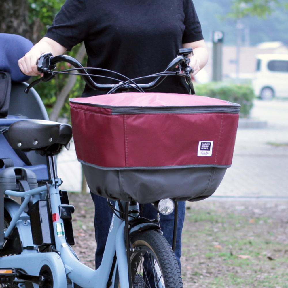 自転車 通販自転車 前カゴカバー カゴカバー 2段 二段式 バスケットカバー かご カバー 撥水 はっ水 前 フロントバスケット 防犯 pick-up ピックアップ D-2F-UP｜backyard｜03