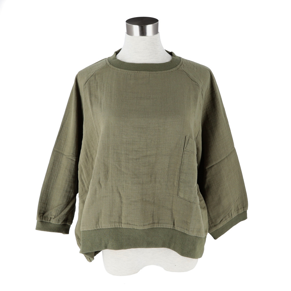 ディージーワイ dgy ディージーワイ ブラウス ワイド 通販 ノーカラー ポケット 大きい 裾リブ ワイドスリーブ 襟リブ 袖リブ コットンツイル 無地 | D*g*y | 02