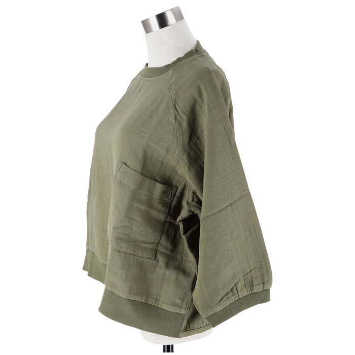 ディージーワイ dgy ディージーワイ ブラウス ワイド 通販 ノーカラー ポケット 大きい 裾リブ ワイドスリーブ 襟リブ 袖リブ コットンツイル 無地 | D*g*y | 11