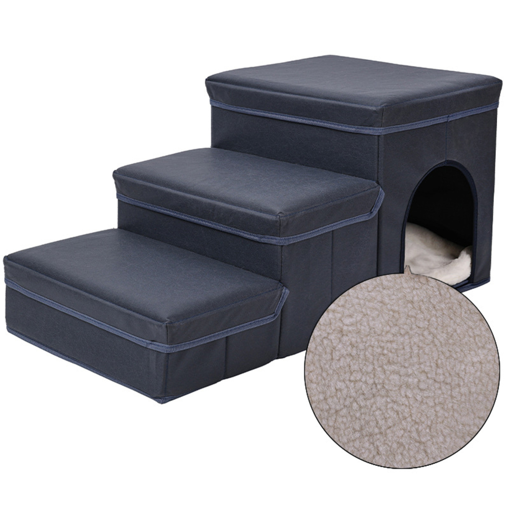 ドッグステップ 犬 3段 折り畳み式 通販 ペットステップ ペットスロープ ペット ステップ 階段 スロープ ハウス 家 ペットハウス ベッド ドッグステップ | ブランド登録なし | 03