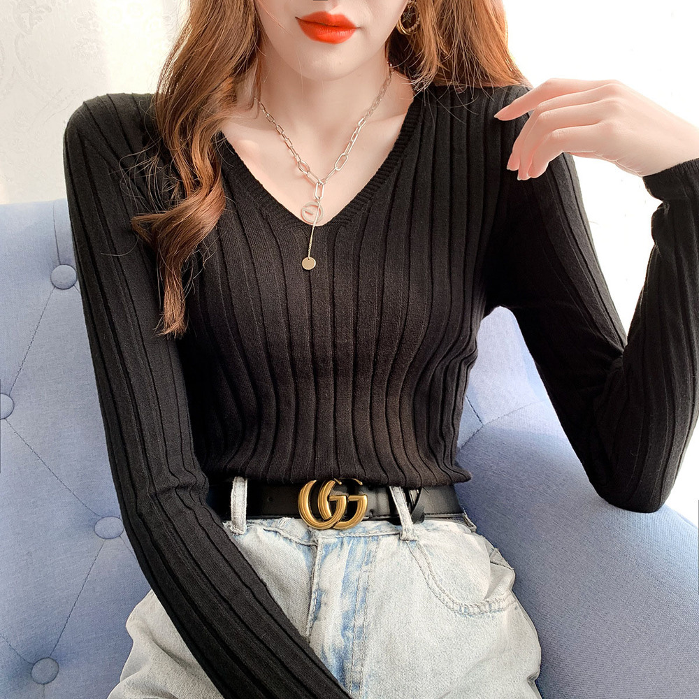 ニット 通販ニット 長袖 Vネック 通勤 レディース セーター タイト スリム フィット プルオーバー 秋 冬 薄手 上品 無地 シンプル きれいめ 着回し ニット | ブランド登録なし | 06