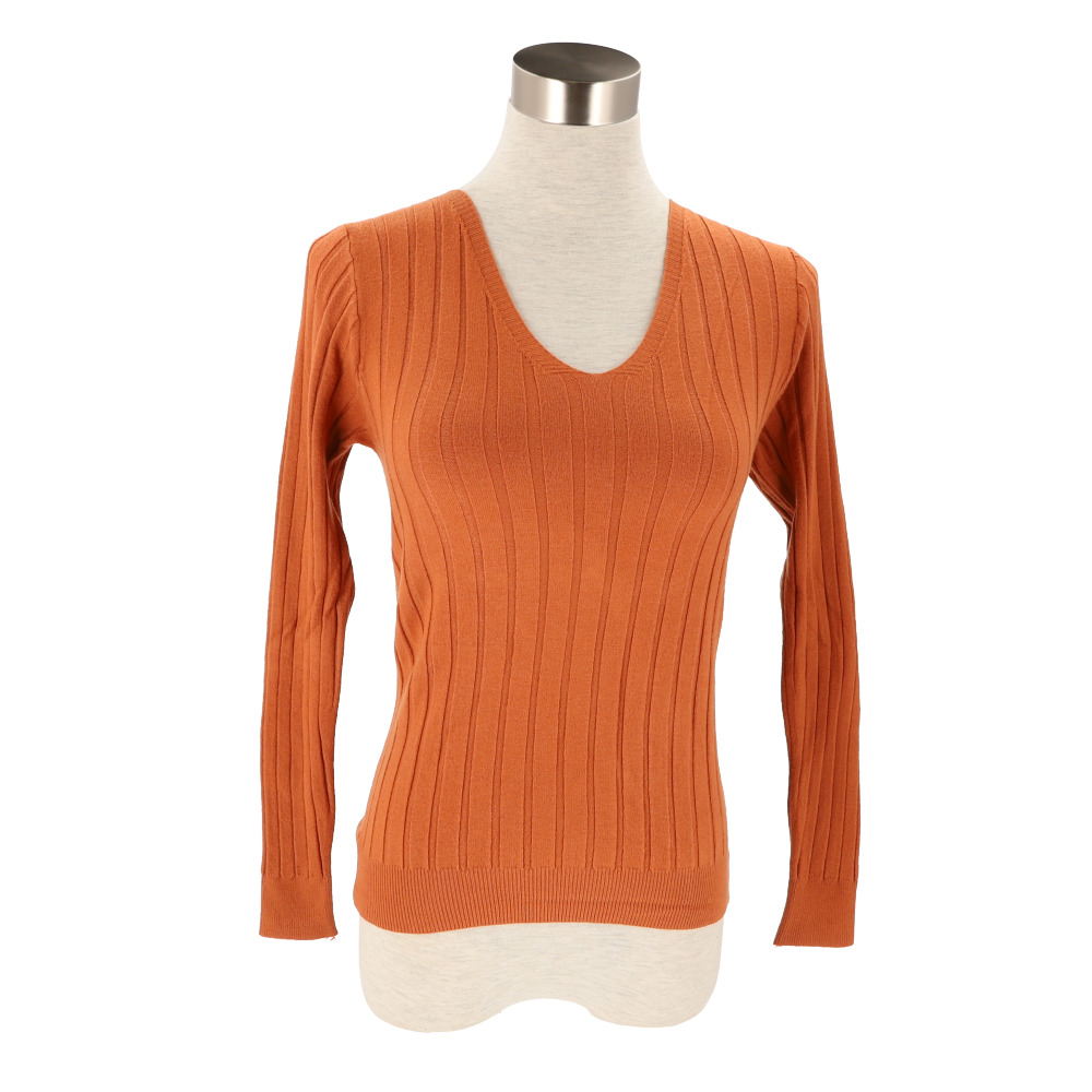 ニット 通販ニット 長袖 Vネック 通勤 レディース セーター タイト スリム フィット プルオーバー 秋 冬 薄手 上品 無地 シンプル きれいめ 着回し ニット | ブランド登録なし | 09