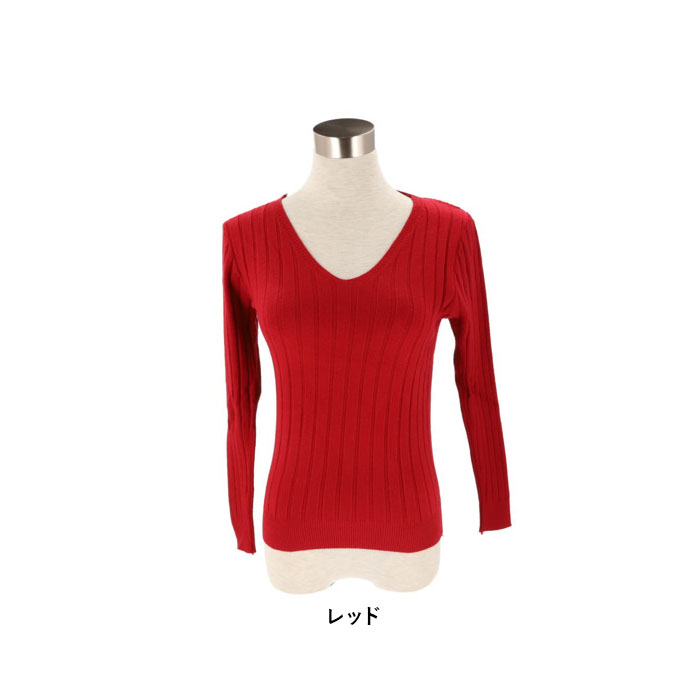 ニット 通販ニット 長袖 Vネック 通勤 レディース セーター タイト スリム フィット プルオーバー 秋 冬 薄手 上品 無地 シンプル きれいめ 着回し ニット | ブランド登録なし | 29