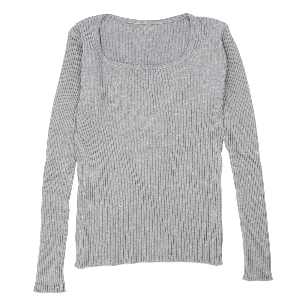 ニット 通販ニット 長袖 ローネック レディース セーター スクエア スクエアネック タイト スリム フィット プルオーバー 秋 冬 薄手 上品 無地 シンプル ニット | ブランド登録なし | 04