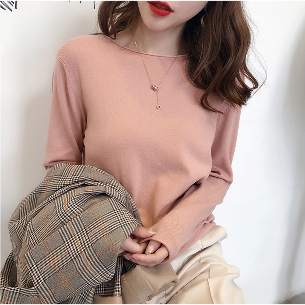 ニット 通販ニット レディース 長袖 ラウンドネック セーター タイト スリム フィット プルオーバー 秋 冬 薄手 上品 無地 シンプル きれいめ 着回し  ニット | ブランド登録なし | 03